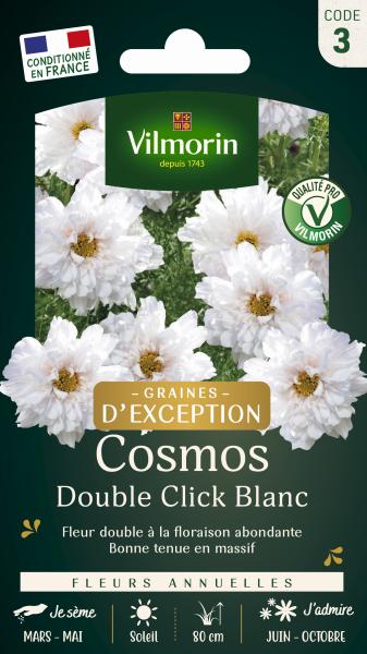 Fleurs - Cosmos Double Click Blanc - Graines d'Exception - PACKAGING_RECTO